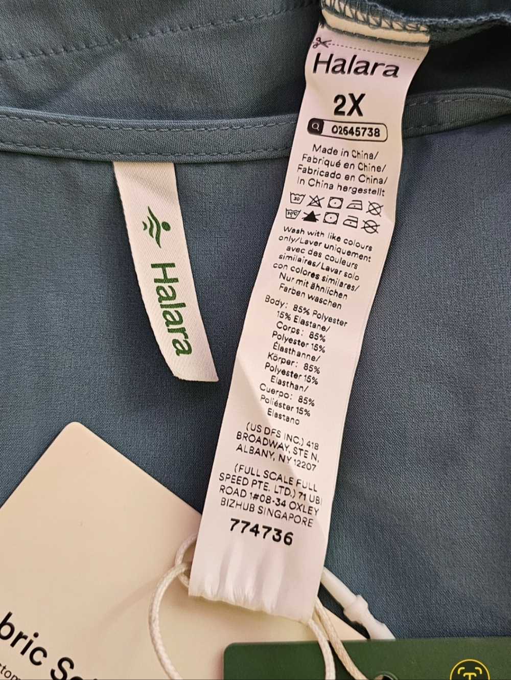 NWT Halara Breezeful Short Sleeve Pocket Quick Dry Tie Dress Stone Blue 2XL XXL - Picture 9 of 11
